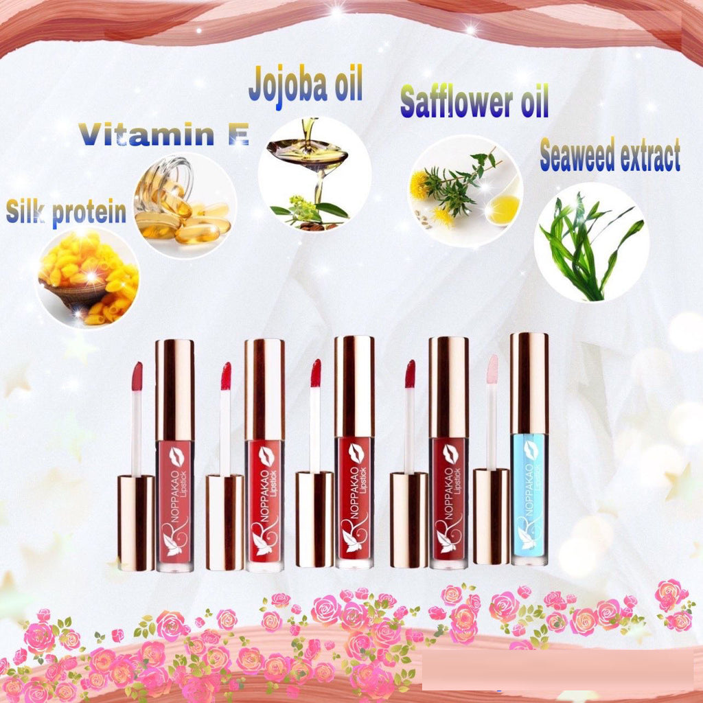 Noppakao Lipsticks present 4 classic colors and 1 lip gloss